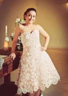 Simple Crochet Short Crochet Wedding Dress