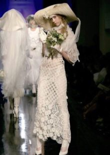 Designer crochet wedding dress