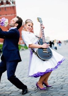 Wedding dress with blue petticoat