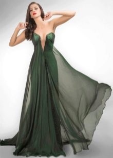 Green Sexy Plunging Neckline Evening Dress