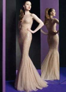Evening dress in nude style