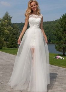 Wedding dress-transformer from Oksana Mukha with a removable skirt