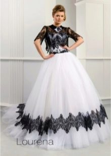 Wedding Dress by Ange Etoiles with Black Lace