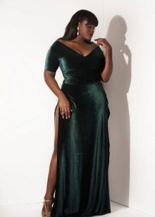 Long Velvet Plus Size Dress