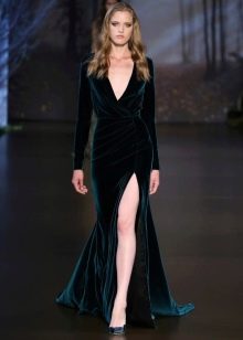 Velvet dress with a slit from Ralph and Ruso