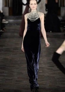 Velvet blue dress by Ralph Lauren