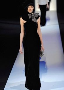 Evening velvet straight dress
