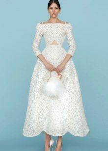 Lace wedding dress white midi
