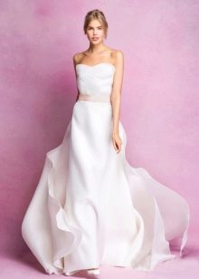 Wedding dress with pink sash