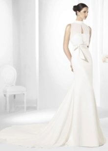 White wedding dress with halter neckline