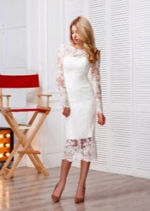 Lace Midi Wedding Dress