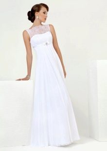 Wedding dress with lace top