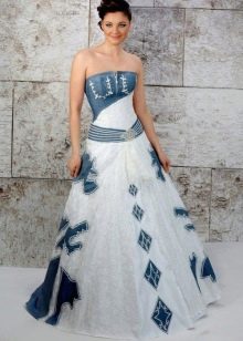 Light denim wedding dress