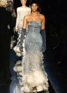 Fringe Bridal Denim Dress