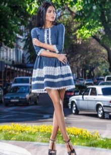 Short denim babydoll dress