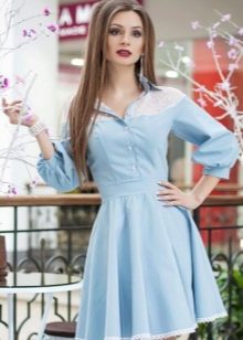 Light blue denim dress