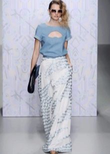 Dress with denim top