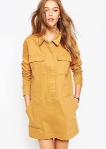 Mustard denim dress