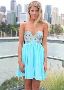 Turquoise shade blue dress
