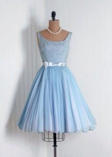 Evening short blue dress