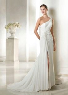 San Patrick One Shoulder Slit Wedding Dress