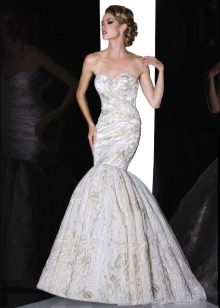 Mermaid wedding dress with a puffy tail