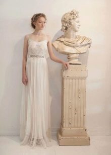 Wedding dress with spaghetti straps