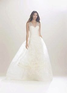 Lush wedding dress with lace straps