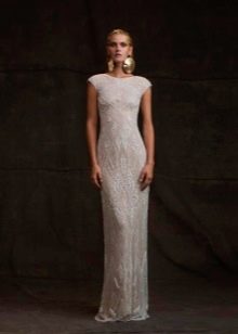 Straight closed wedding dress