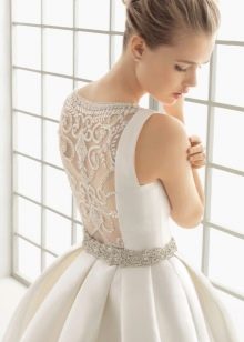 Classic Wedding Dress with Closed Back Illusion