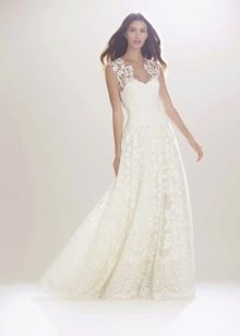 Lace wedding dress with train