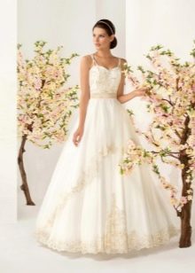 Lush wedding dress with embroidery