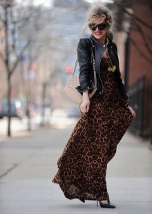 Black jacket for a dress with leopard print
