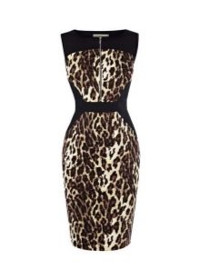Leopard dress with black inserts