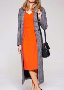 Orange dress with gray