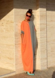 Orange and gray dress