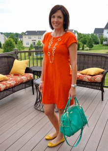 Orange dress combined with different colors
