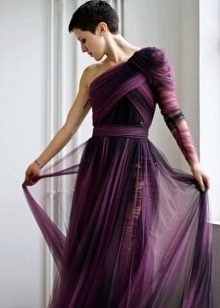 Evening eggplant dress