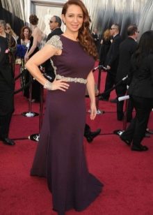 Eggplant dress combined with silver