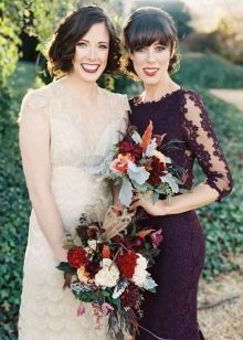 Purple dress and milk bridal