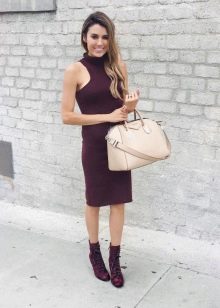 Marsala dress in dark shade