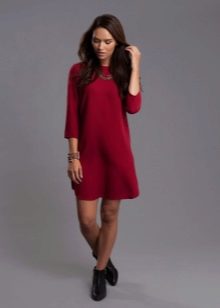 Marsala casual cotton dress
