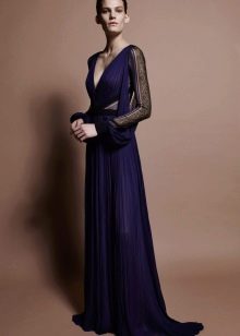 Navy blue chiffon dress