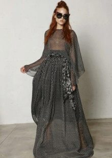 Polka dot chiffon dress