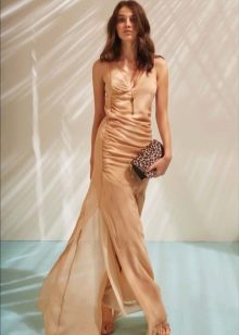 Beige chiffon dress