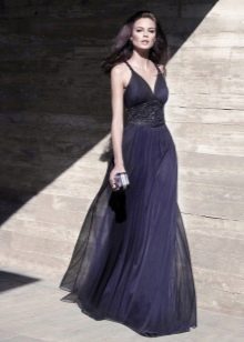 Floor length chiffon dress