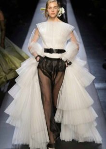 Jean Paul Gaultier의 흰색과 검은색 웨딩 드레스