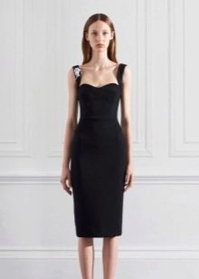 Evening sheath dress knee-length black with straps