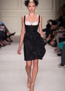 Midi evening dress with white bodice
