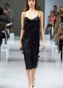 Evening dress in linen style black